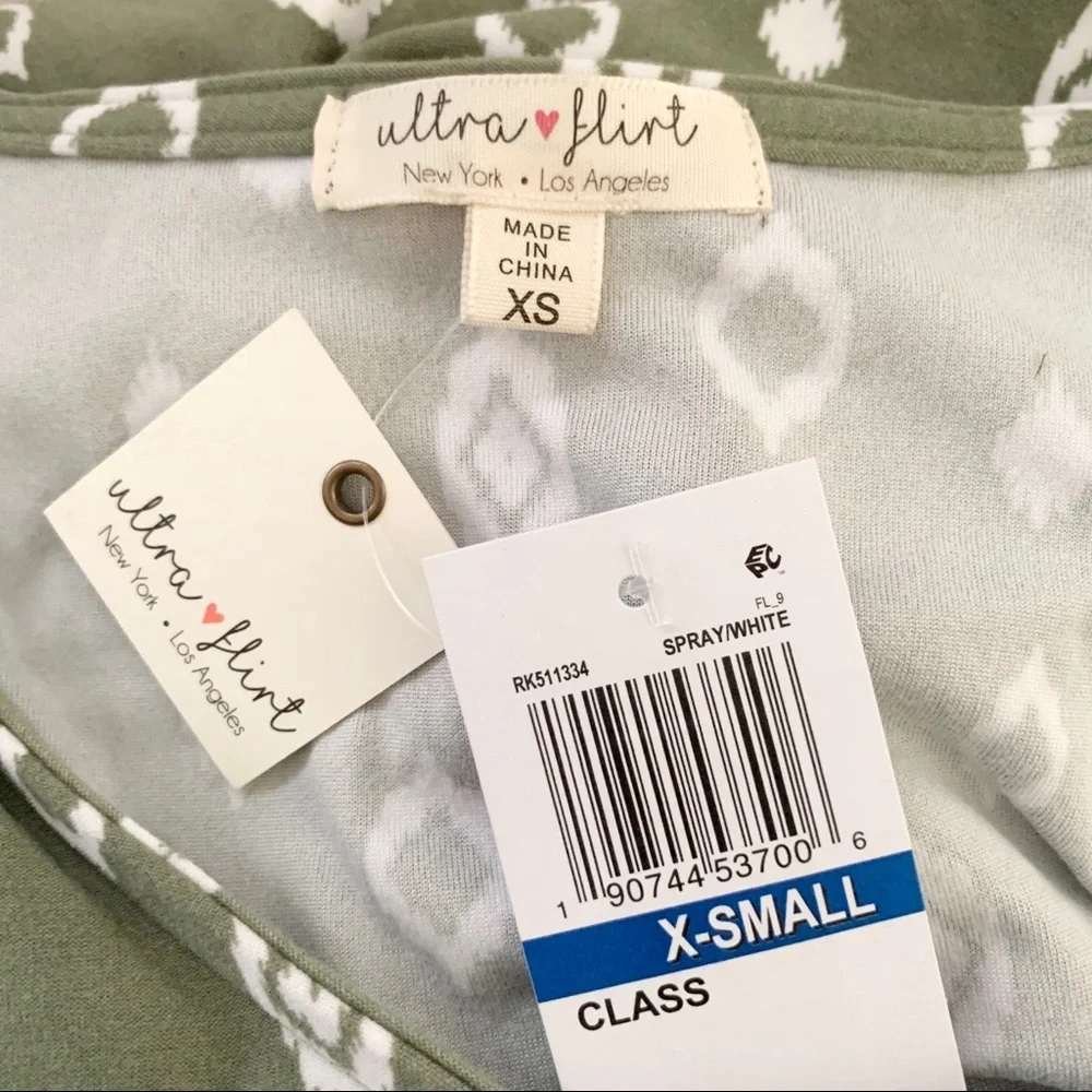 🌸New🌸 XS Ultra Flirt Green Knee Length Dress NWT